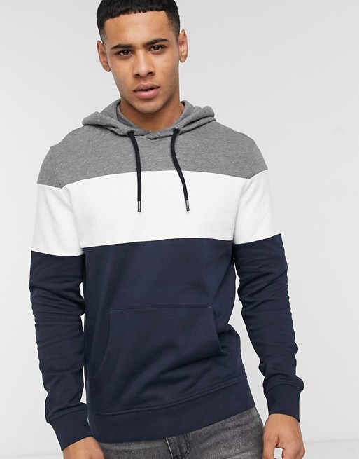 Esprit colour block hoodie in grey