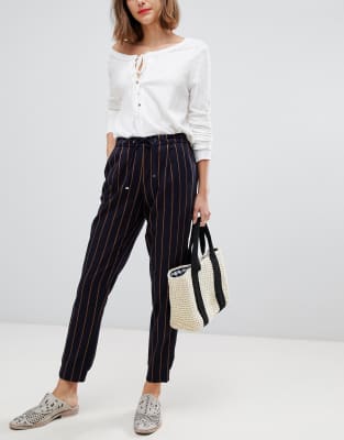 drawstring striped pants