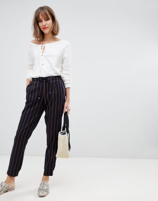 drawstring striped pants