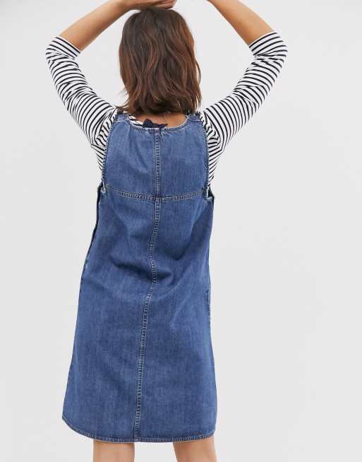 Esprit Dungaree Denim Dress In Blue Asos