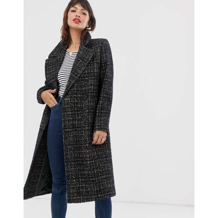 Esprit formal longline check coat