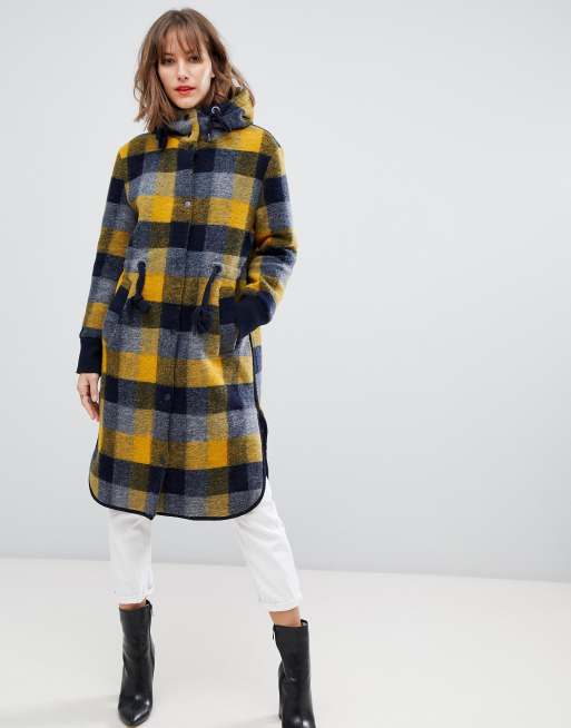 Damen Wintermantel Mit Kapuze - Zweireihiger Wollmantel Mit Gürtel