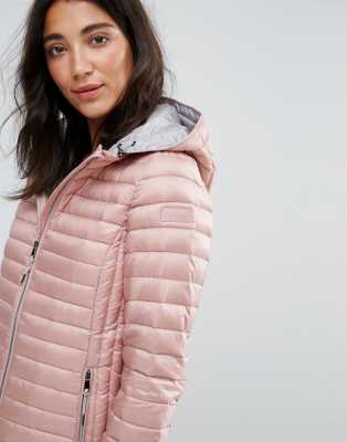 ESPRIT Womens Hooded Padded Coat UK 12 Medium Pink Polyester, Vintage &  Second-Hand Clothing Online