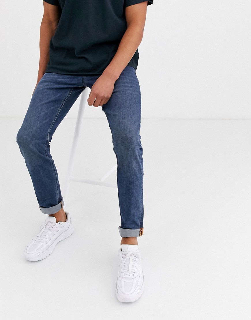 Esprit – Mellanblå jeans med smal passform