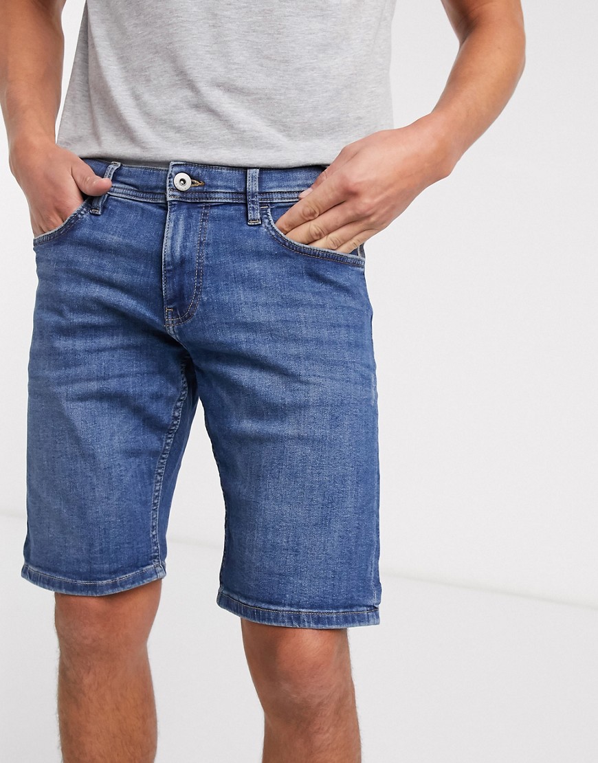 Esprit – Mellanblå jeansshorts med smal passform