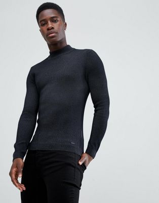 Esprit muscle fit turtleneck sweater in black | ASOS