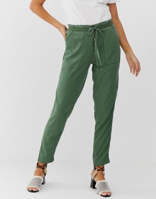 khaki jersey trousers