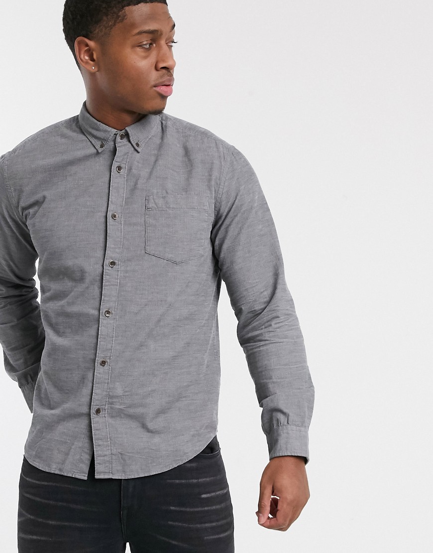 Esprit organic shirt in cord in grey