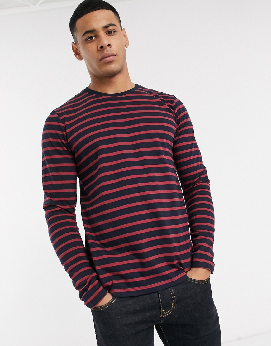 Esprit organic stripe long sleeve t-shirt in navy