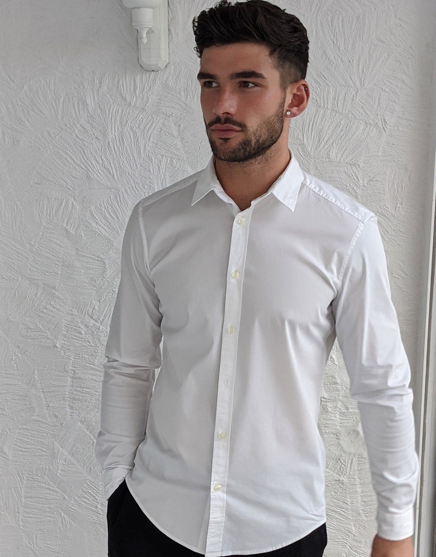 Esprit - Overhemd met stretch in wit