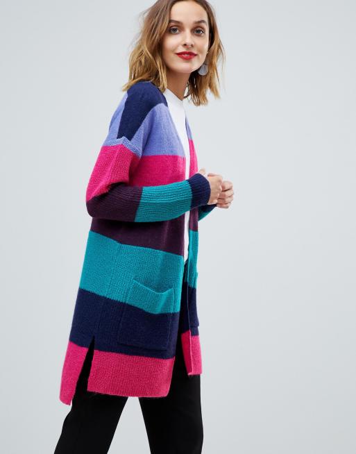 Esprit Oversized Color Block Stripe Cardigan ASOS