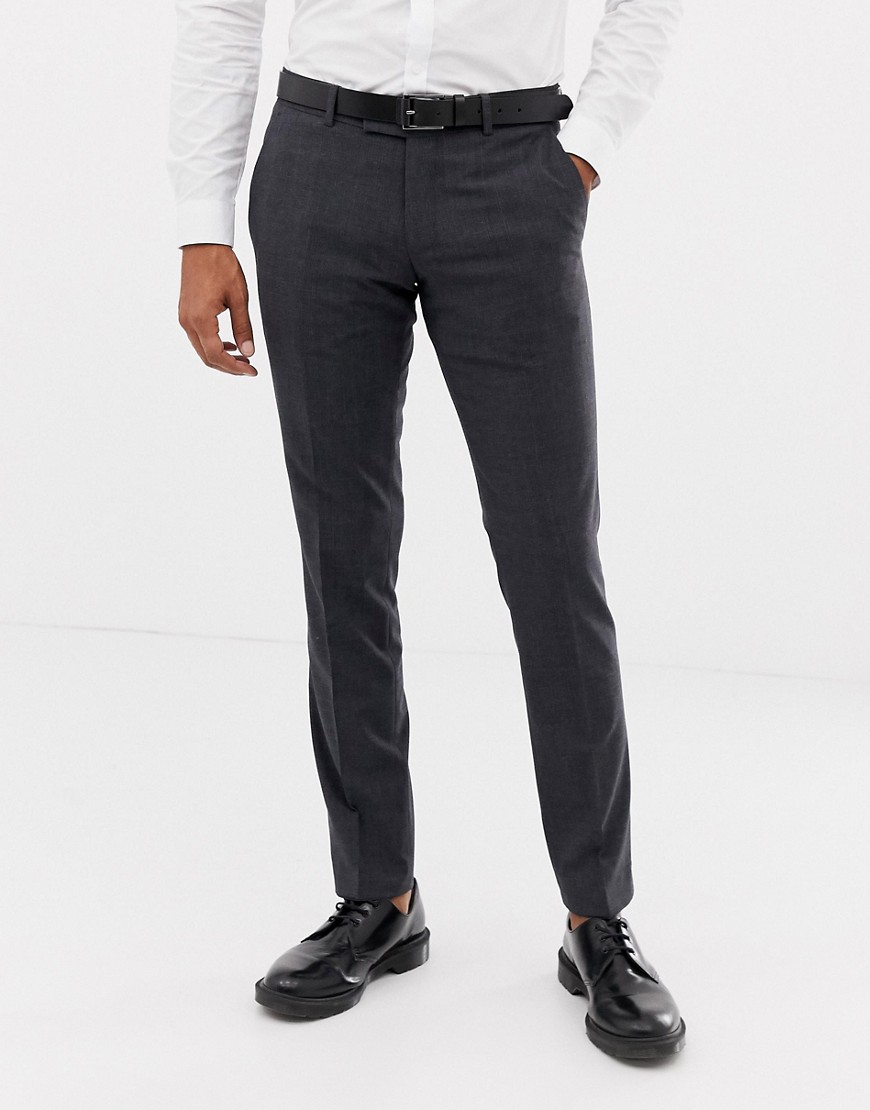 Esprit - Pantaloni da abito slim grigio a quadri