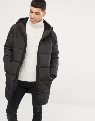 black puffa coat with hood