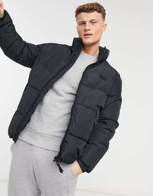 Esprit Short Padded Jacket With Hood in Navy, ASOS