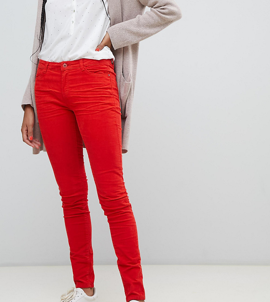Esprit – Röda manchesterbyxor med smal passform-Orange