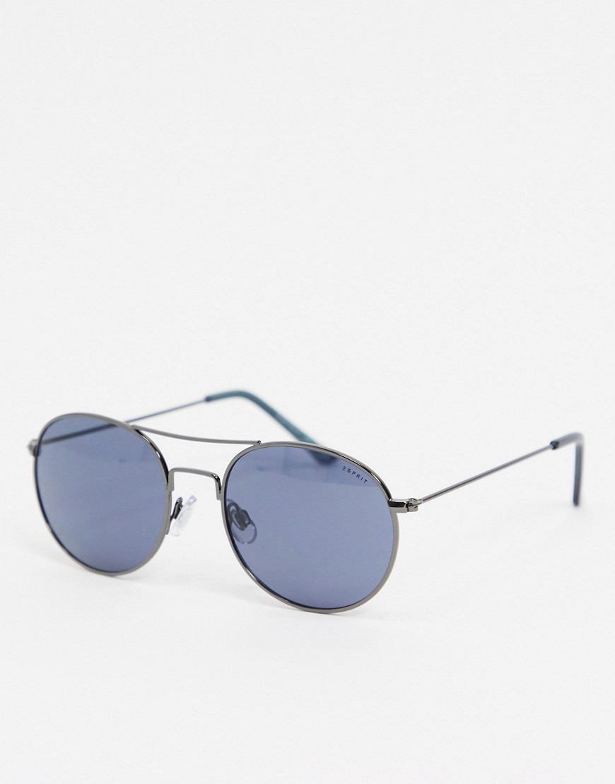 Esprit - Ronde zonnebril in blauw
