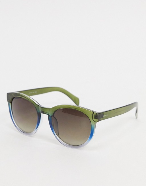 Esprit round sunglasses in green