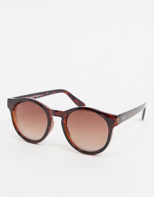 Esprit round sunglasses in tort