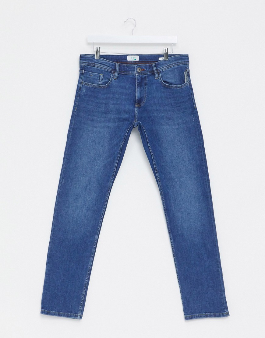 Esprit - Slim-fit jeans in middenblauwe wassing