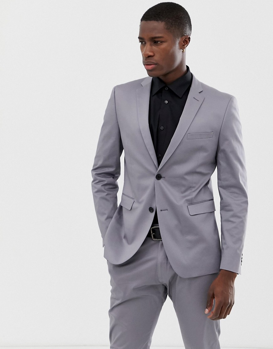 Esprit slim fit suit jacket in grey