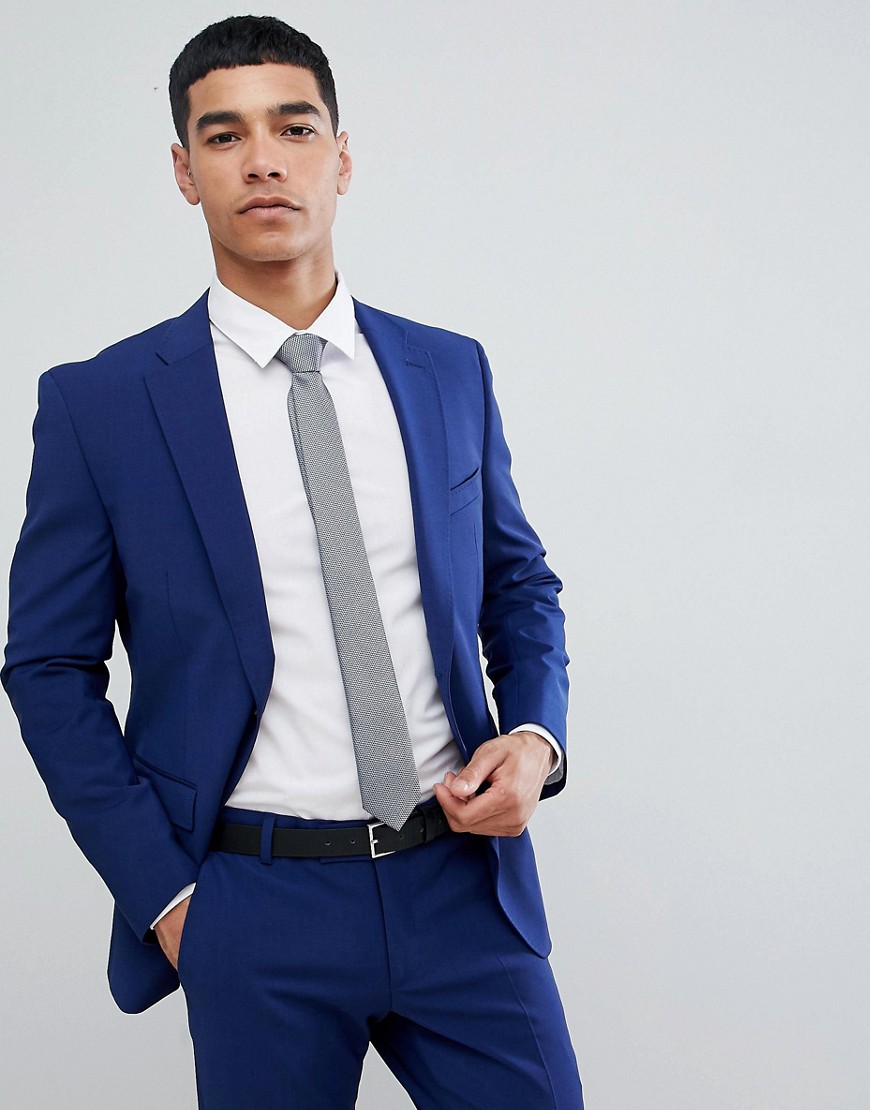 Esprit slim fit suit jacket in royal blue