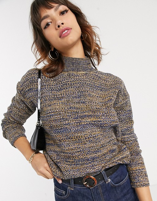 Esprit space dye high neck knitted jumper in multi