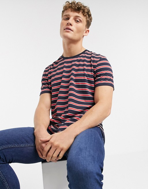 Esprit stripe print t-shirt in navy