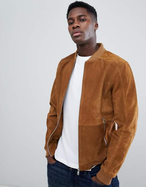 Esprit leather bomber jacket sale