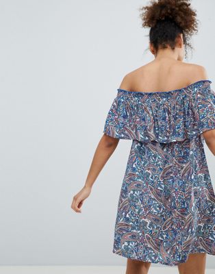 Esprit – Sukienka plażowa odkrywająca ramiona z nadrukiem paisley | ASOS