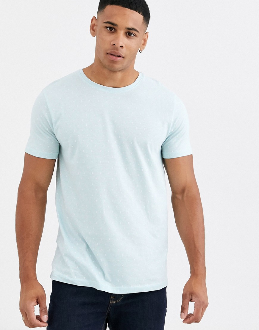 Esprit - T-shirt menta con stampa piccola-Blu