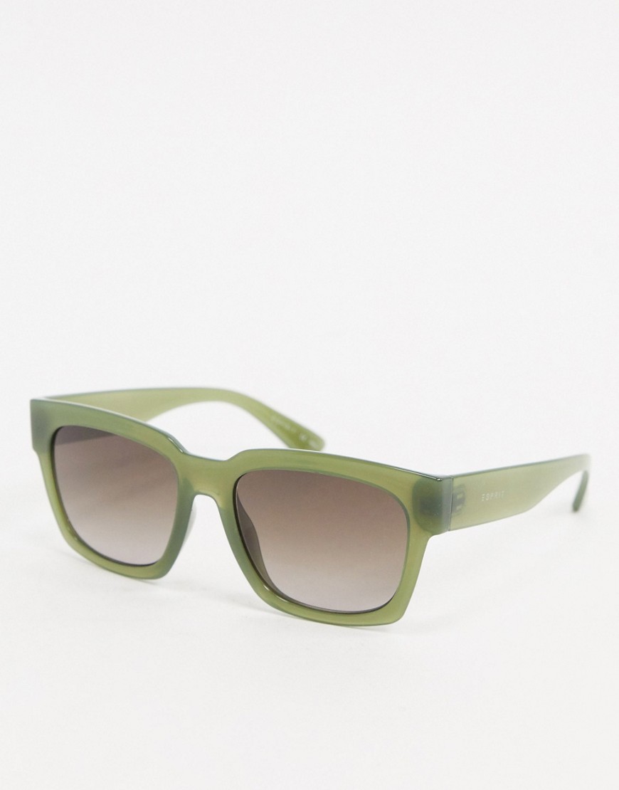 Esprit - Vierkante zonnebril in groen