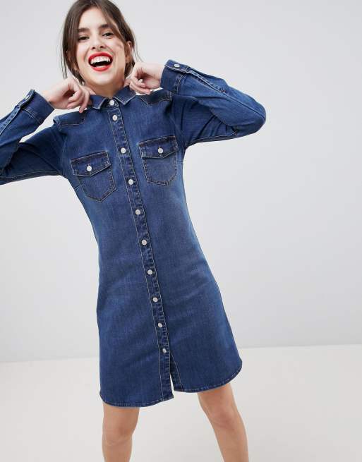 Esprit Western Style Denim Shirt Dress ASOS Esprit Western Style Denim Shirt Dress ASOS