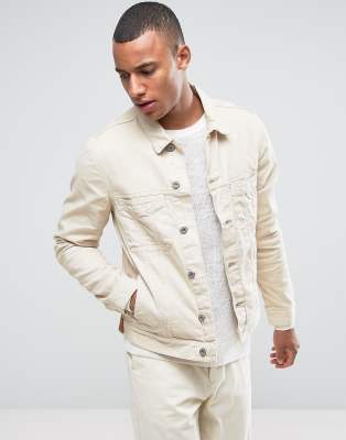 cream white denim jacket