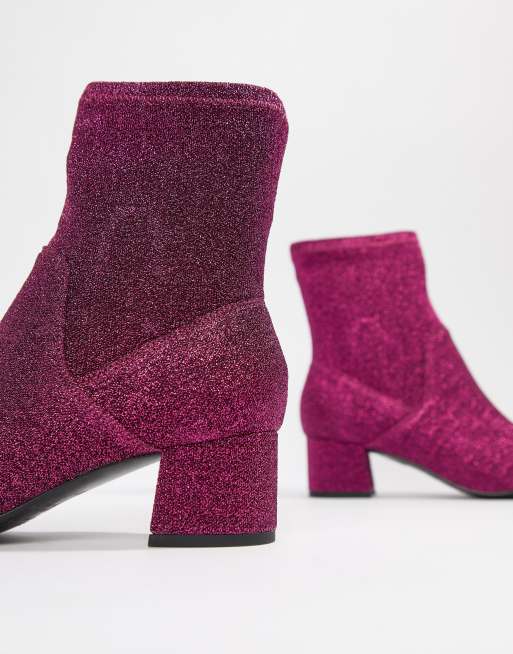 Essentiel Antwerp pink glitter boot