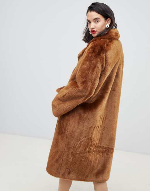 Buy Brown Faux Fur Jacket from Next Luxembourg