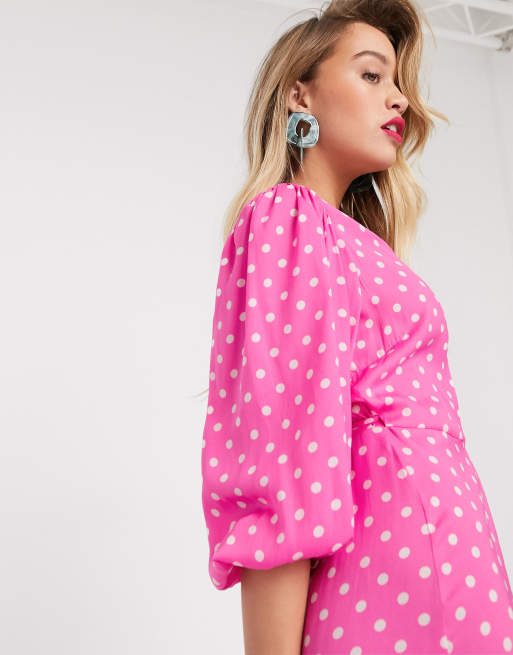 Robe rose best sale a pois