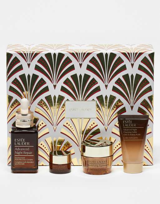 Estee Lauder – Lift + Glow Advanced Night Repair – Zestaw podarunkowy z 4 regenerującymi produktami do pielęgnacji skóry na noc – 37% taniej