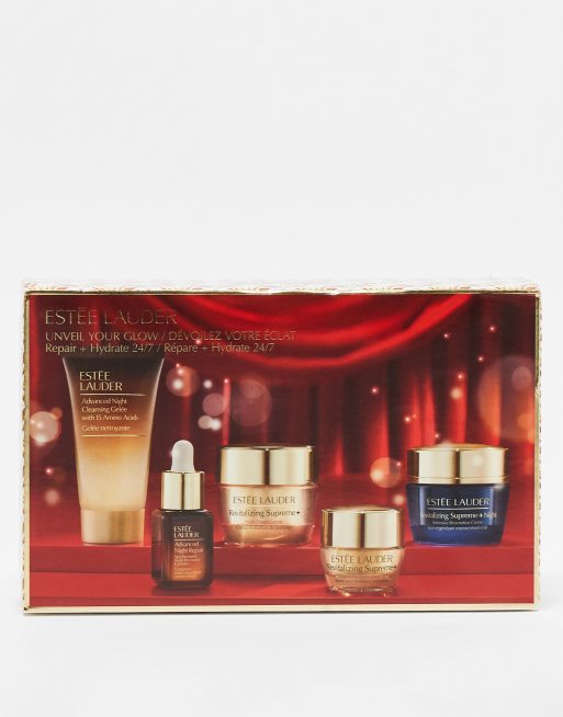 Estée Lauder - Unveil Your Glow - Gavesæt med 5 produkter til begynderhudpleje (spar 64%)