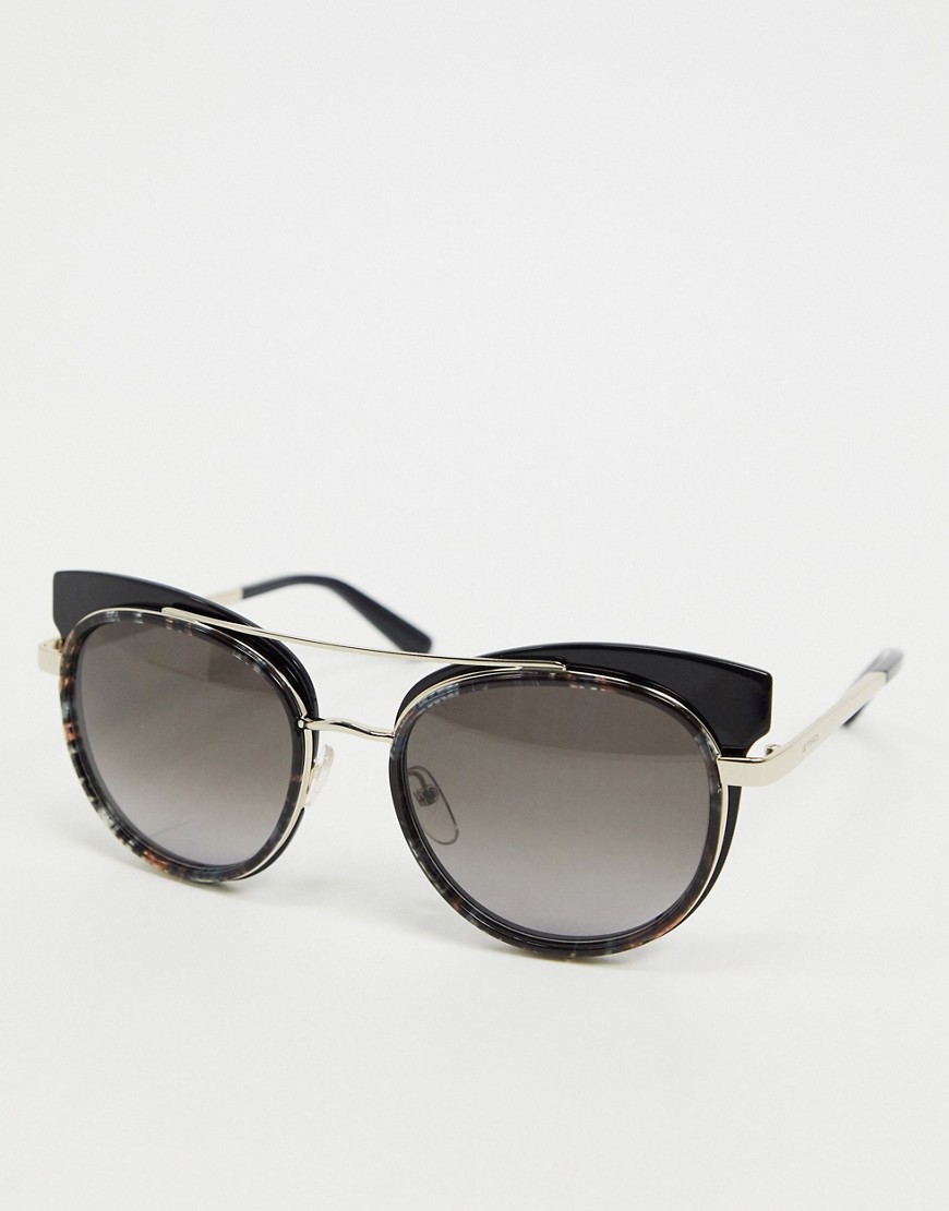 Etro – Svarta solglasögon i pilotmodell med silverfärgade skalmar
