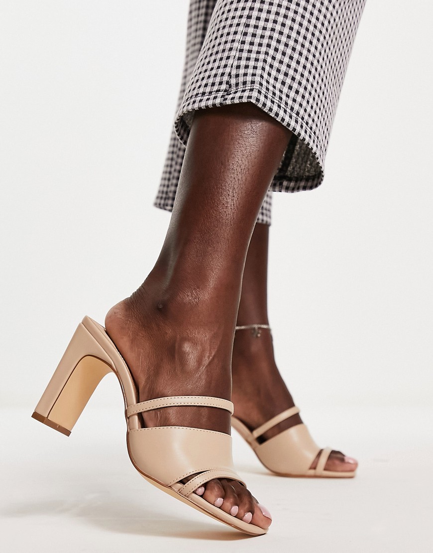 Forever New Ever New 3-strap Mule Heel In Stone-neutral