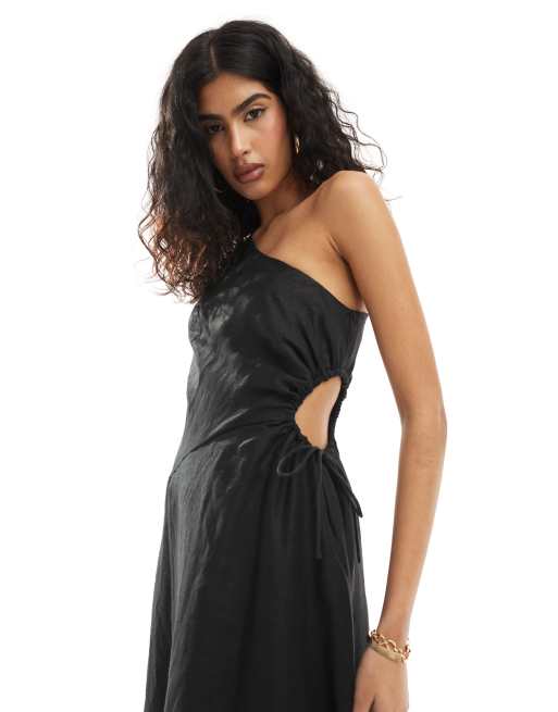 Ever New asymmetric cut-out waist maxi dress in black, 2 of 4
