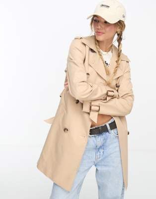 belted trench coat in camel-Neutral