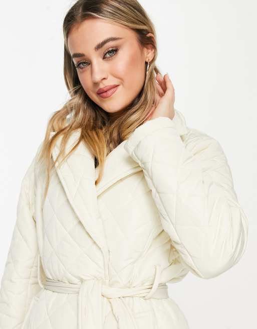 Ever New belted wrap coat in cream