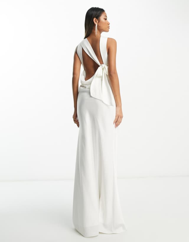 Ever New Bridal exclusive high neck backless maxi dress in ivory