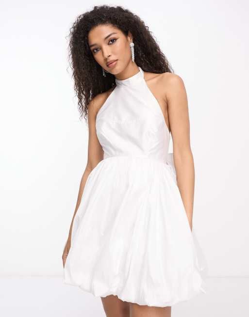 Ever New Bridal exclusive high neck bow back mini dress in ivory