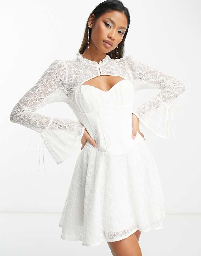 Ever New Bridal exclusive lace corset mini dress in ivory