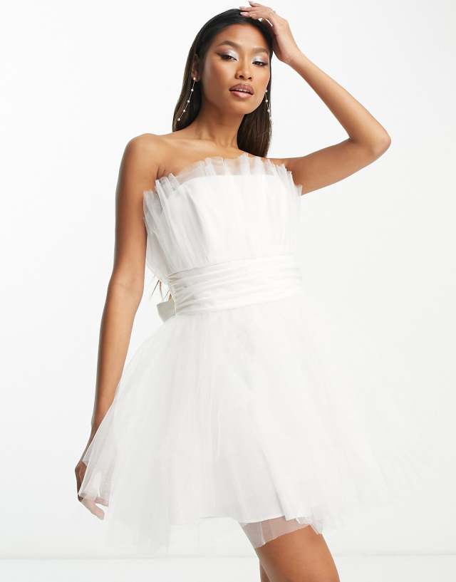 Ever New Bridal exclusive structured tulle mini dress in ivory