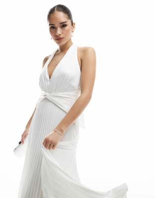 EVER NEW BRIDAL KNOT FRONT PLEATED MAXI DRESS