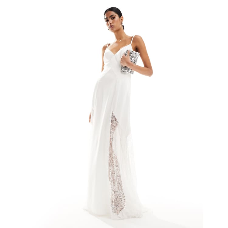 Ever New Bridal lace insert fitted maxi dress in ivory | ASOS