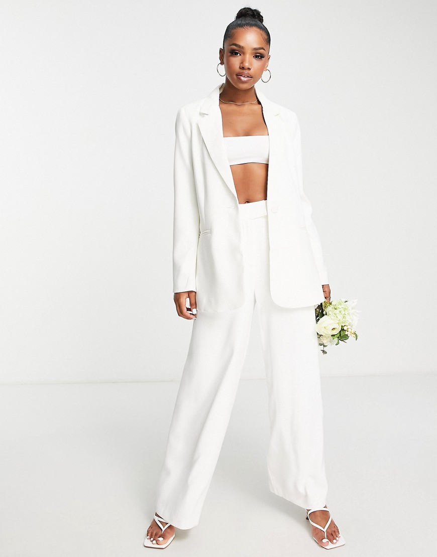 Ever New Bridal oversized suit blazer in ivory - part of a set-White